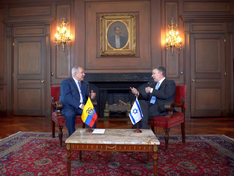 PM Netanyahu with Colombian President Santos